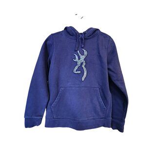 Browning Medium Hoodie Blue With Camo Accent & Front Pocket